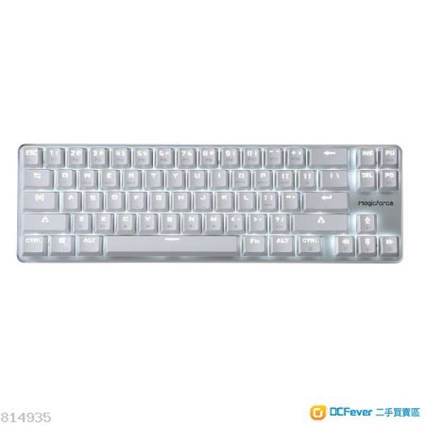 全新Magic Force 68鍵迷你機械鍵盤 櫻桃奶軸 銀框 白光 送PBT KEYCAP