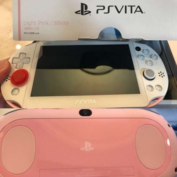 PSV PS Vita 2000 3.67 有盒 白+粉紅 + 16GB + 4 Games