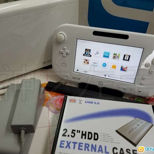 wii u wiiU 白色新淨靚機 固化雙破1000G wiiu+wii game 不輸switch！可聯網對戰！有...