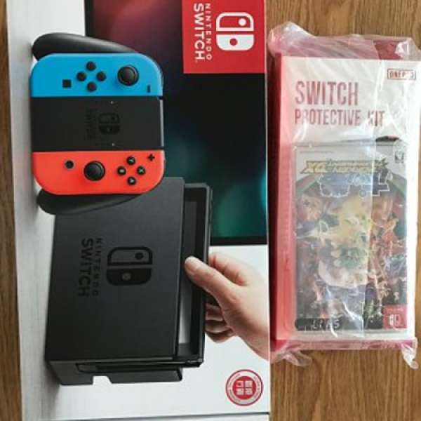 未開封 Nintendo Switch + Switch Protective Kit + Pokken Tournament DX