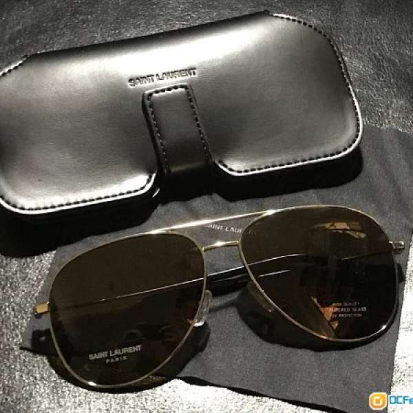 Saint Laurent Classic 11 D4W SilverGold Brown Aviator 59-14-140