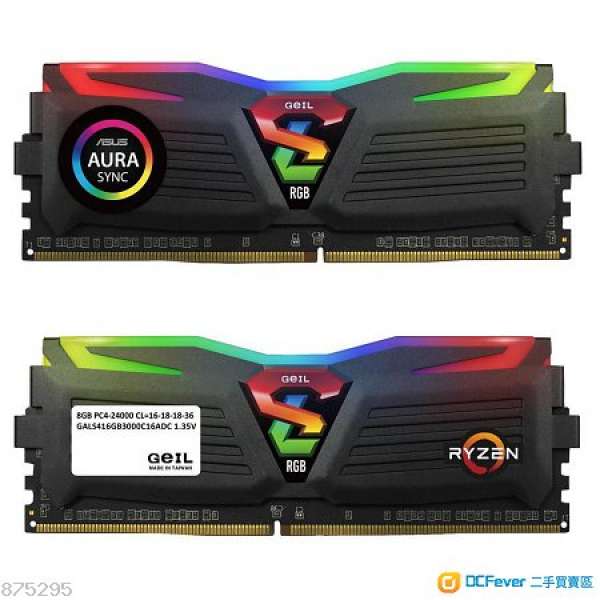 16GB (2 x 8GB) GeIL SUPER LUCE RGB SYNC for AMD Ryzen DDR4 3000 MHz