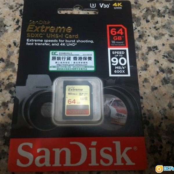 全新SanDisk Extreme SDXC 64GB 90MB/s