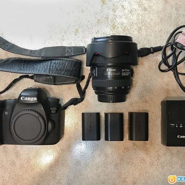 [價可略議] Canon 6D kit 行貨有盒； Canon EF 24-70mm f4L （Not 5D)