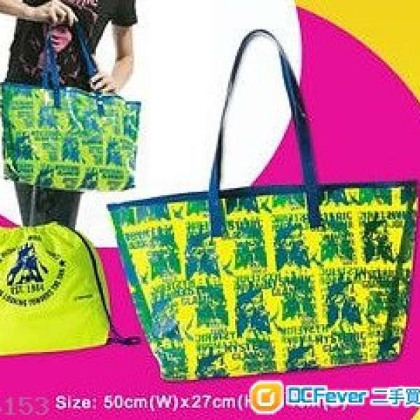 $200/5件 HYSTERIC 兩用沙灘袋 Anteprima 銀網雙色CLUTCH TOTE BAG DKNY Furla 尼龍...