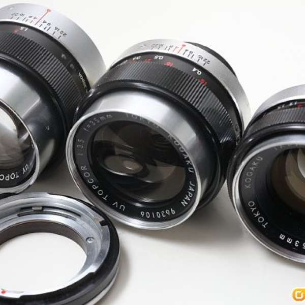 Topcon UV 53/2 100/4 35/3.5 三支 + Nikon 轉接環(一套四件) 色濃銳利散景迷人 D5...
