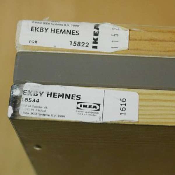 IKEA 宜家家居 EKBY HEMNES 層板 119x28cm 3塊 + EKBY OXIE WLL牆架 掛牆 置物