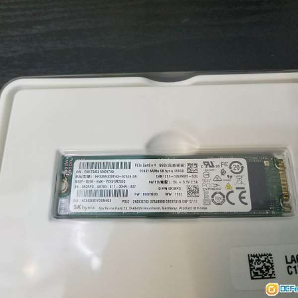 全新SK hynix M.2 2280 PCIe Gen3x4 256G SSD