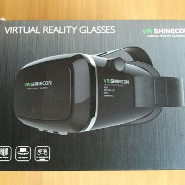 VR SHINECON Virtual Reality Headset 3D Glasses  -  BLACK