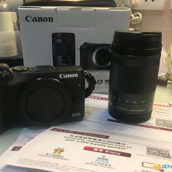 (99%全新) Canon M6 Black kit連18-150mm（行貨有保至2019）