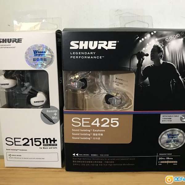 出售 Shure SE425 透明 連 215 M+ 白色