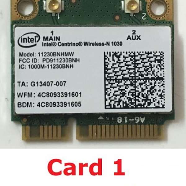 Intel 1030 11230BNHMW / Realtek RTL8723BE 802.11bgn WiFi Wireless Card