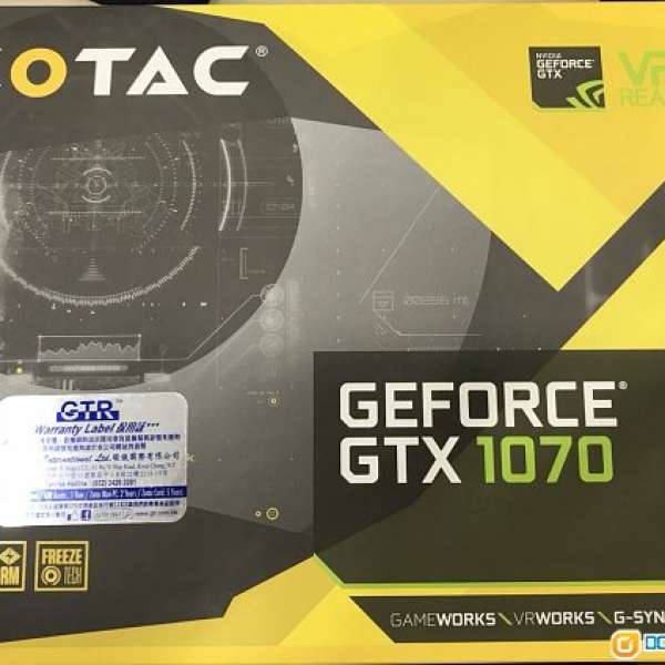 新淨行貨 Zotac GeForce GTX 1070 Mini 8GB 4年保