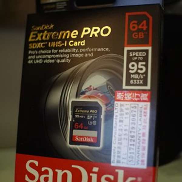 SanDisk Extreme Pro 64GB Speed up to 95 mb/s SD卡 (New)