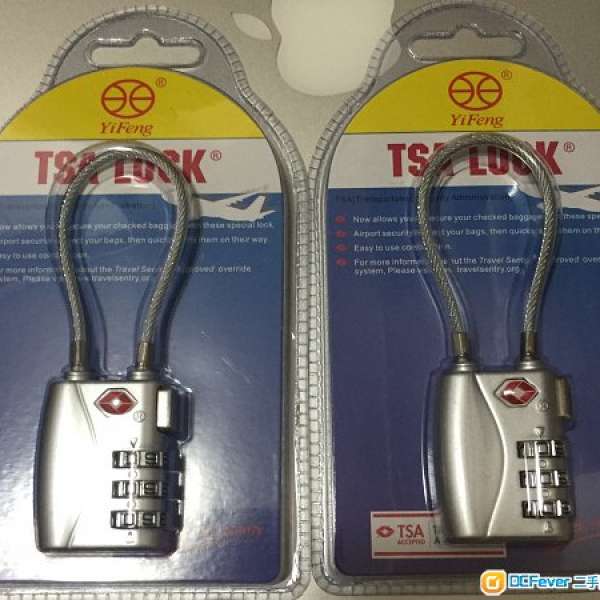 全新 未拆 2個 YiFeng TSA 美國海關鎖 安全鎖 3位 旅行密碼鎖 行李袋 行李箱 儲物櫃...