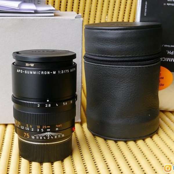 Leica APO-SUMMICRON-M 1:2/75MM 99% 新/無保用