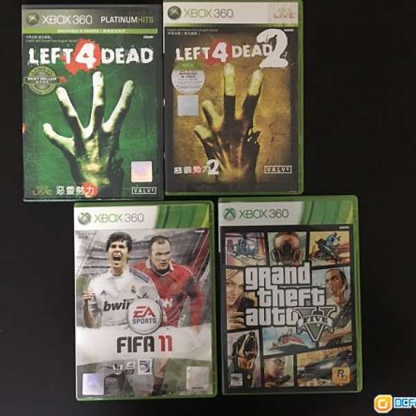 Xbox 360 Game GTAV 及 L4D 1&2、FIFA 11 等 共四隻