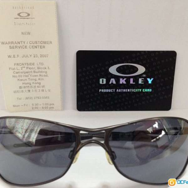 99% New & 100% Real - Oakley 太陽眼鏡 (炭灰色金屬框, 黑色鏡)