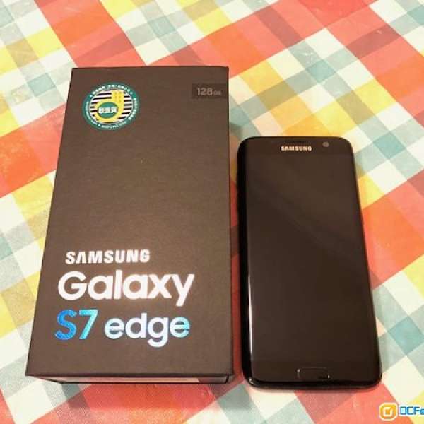 99.9% new Samsung Galaxy S7 Edge 128g Pearl Black 行貨連單(留意內容)