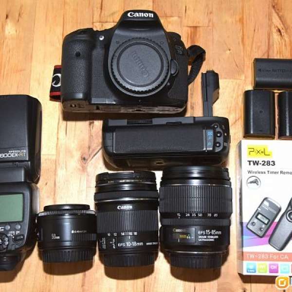 出售一套Canon 7D 連3鏡(10-18/15-85/50mm 1.8)、送配件！