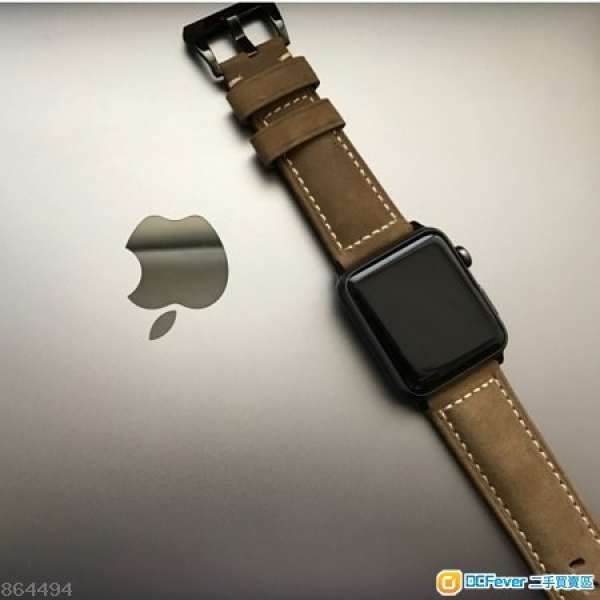 (熱賣款) 全新 Apple Watch 錶帶 Panerai皮帶款 麂皮 深啡 黑 38mm 42mm