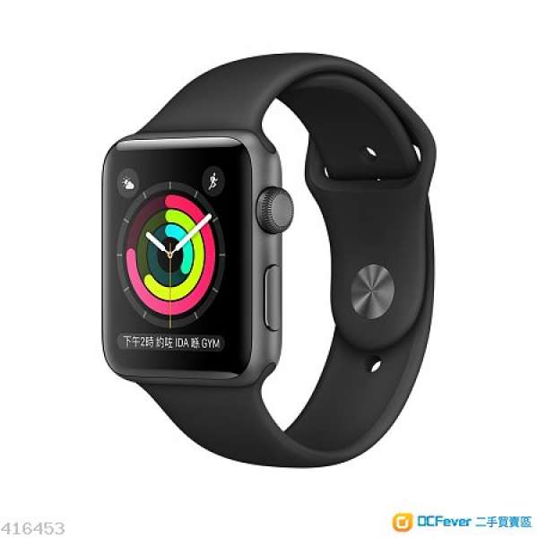 全新未開封 Apple Watch 第二代 42mm 太空灰鋁金屬錶殼 配 黑﻿色﻿運﻿動﻿錶﻿帶