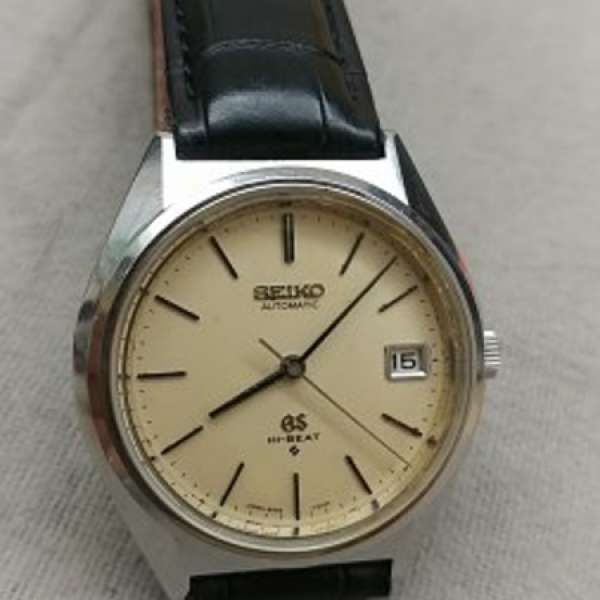 靚仔Grand Seiko 5645 奶白Creamy dial, 靚面, 完美金肚臍GS底,大三針..rolex omeg...