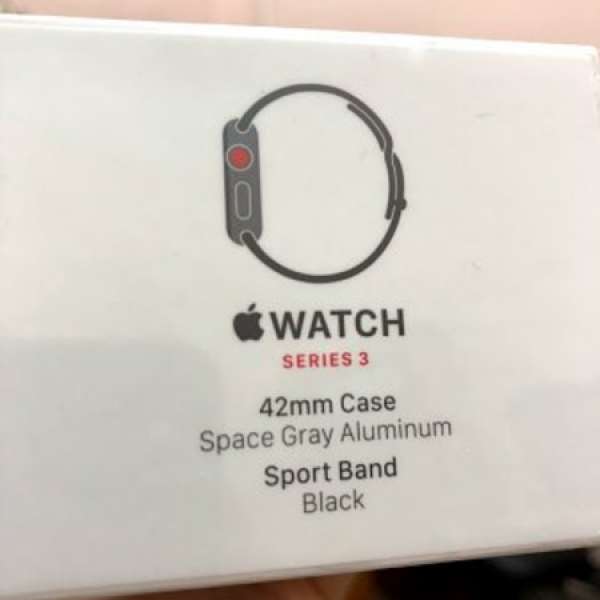 全新未開 Apple Watch s3 42mm (Cellular) / 太空灰錶身,黑帶 / 父親節禮物首選