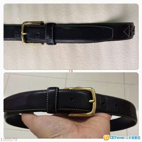 意大利 "Daniele Marinelle" 30mm Leather Balck Belt 黑皮 / 銅釦 5孔皮帶