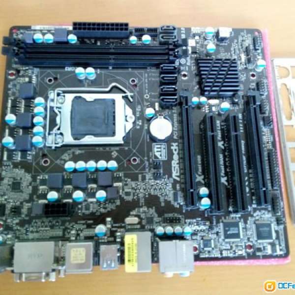 (新淨) ASROCK H77M  底板連背板 (100% WORK  BIOS已更新P1.6  )