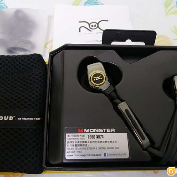 Monster ROC SPORT SUPERSLIM WIRELESS IN-EAR 耳機全套有盒