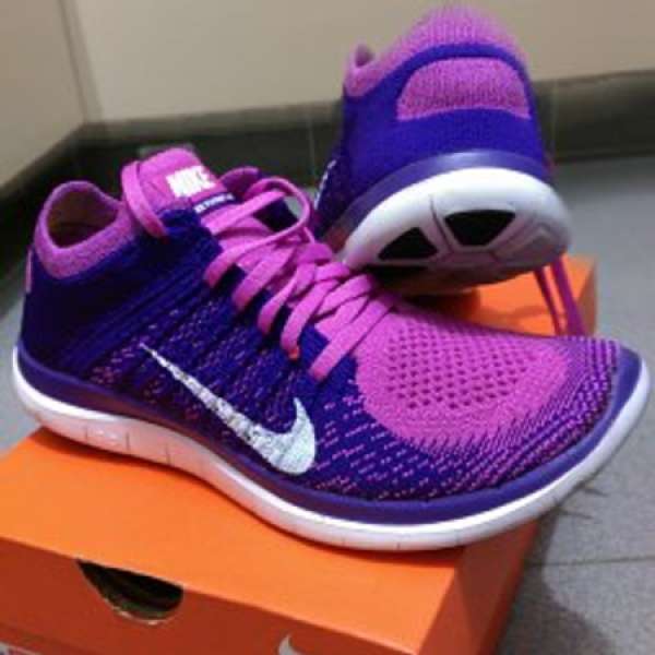 95%NEW Nike Free Flyknit 4.0 US6.5 女裝 紫粉紅色波鞋 跑鞋