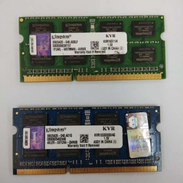 Kingston DDR3 4G ram 雙面 x 2 for notebook