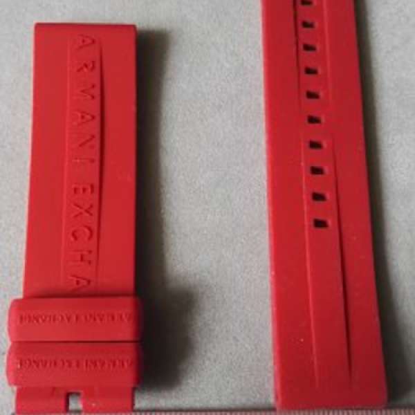 Armani Exchange 22mm 紅色矽膠錶帶