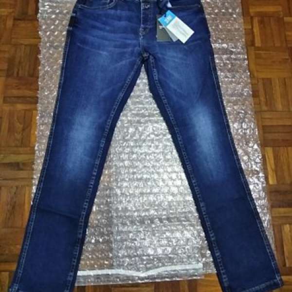 全新Pull & Bear Skinny Dark Blue jeans 牛仔褲 W32腰 深藍修身