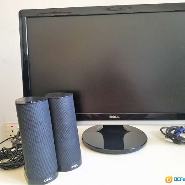 Dell  21.5" LED monitor 連 Dell電腦喇叭 90%新