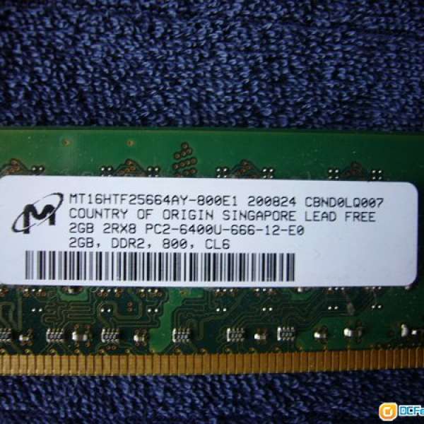 Micron 2GB DDR2 [PC2-6400] desktop RAM 一對