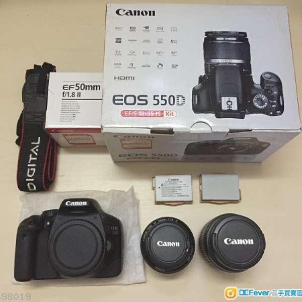 Canon EOS 550D Kit + f/1.8 50mm lens