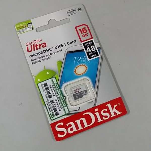 全新未開Sandisk 16GB Micro SDHC Ultra快卡 （48MB/S）