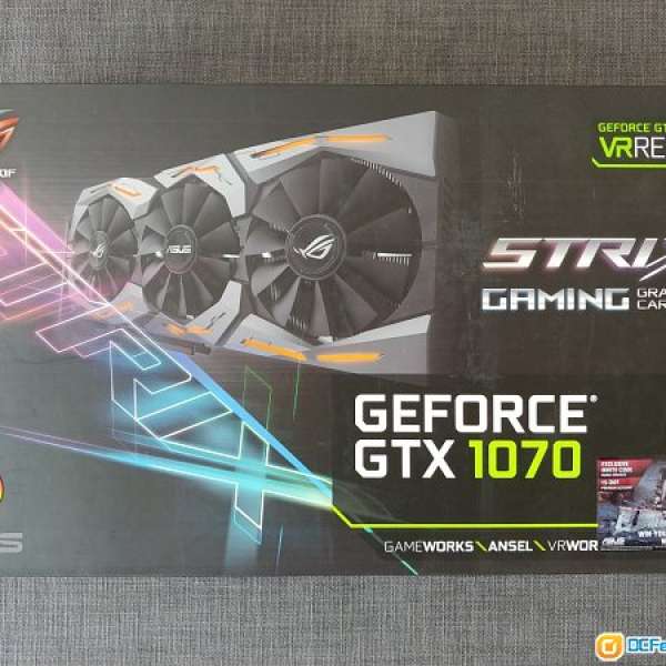 99%新 100% work ASUS ROG Strix GTX 1070 GPU 有盒有單