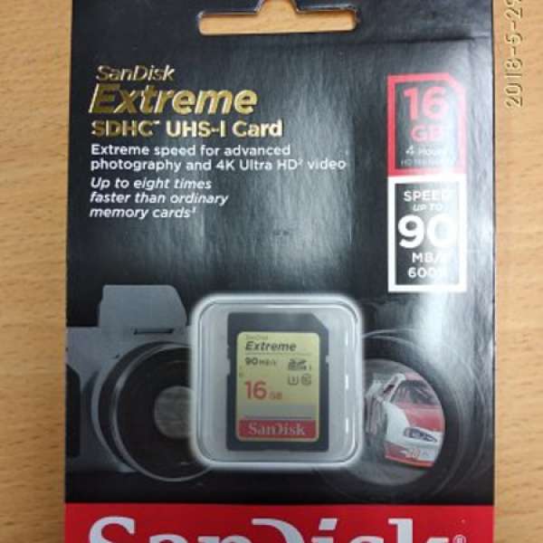 全新 SANDISK EXTREME SDHC 16GB 90MB/S 600X UHS-I CARD