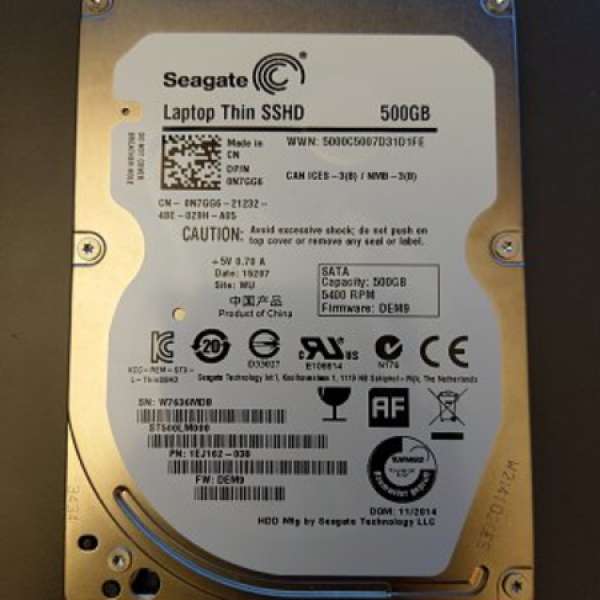 Seagate 500gb + 8gb sshd