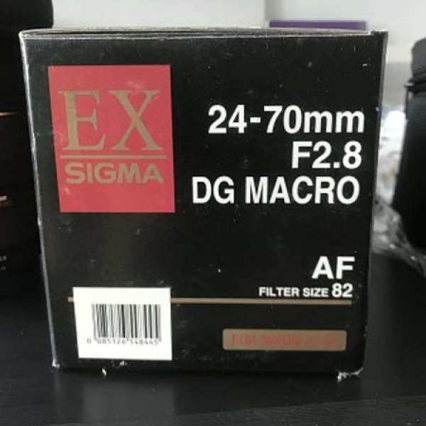 Sigma 24-70MM F2.8 EX DG MACRO for Nikon + 82mm 偏光鏡filter