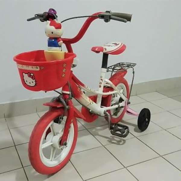二手Hello Kitty - 兒童單車 (連輔助轆)