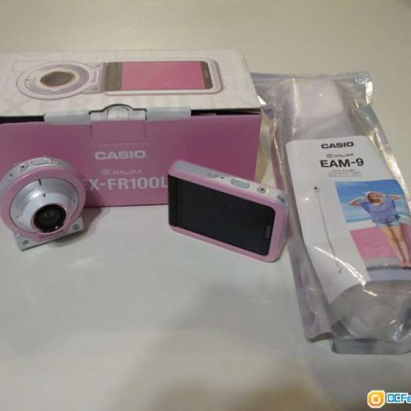 95% new Casio EX-FR100L 粉紅色 相機連 原廠 EAM-9 美拍架 有保養到 2018年11月