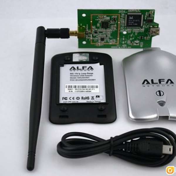 AWUS036H Alfa Networks 1W USB Wifi Wireless Lan Card + 5 dBi antenna