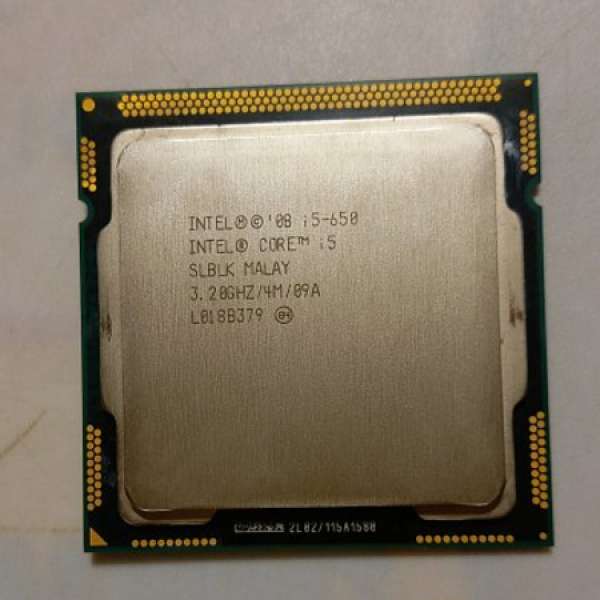 Intel Core i5-650 處理器 4M 快取記憶體 3.20 GHz  LGA 1156