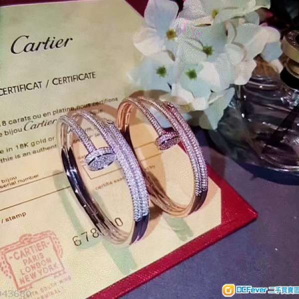 Cartier 18K W/Gold with diamond bangle