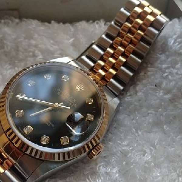 Rolex 16233g 黑面大石 有紙 not tudor omega