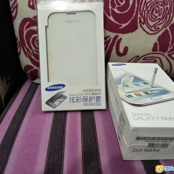 Samsung Note 2  白色  手機套 又机 耳筒 及盒
